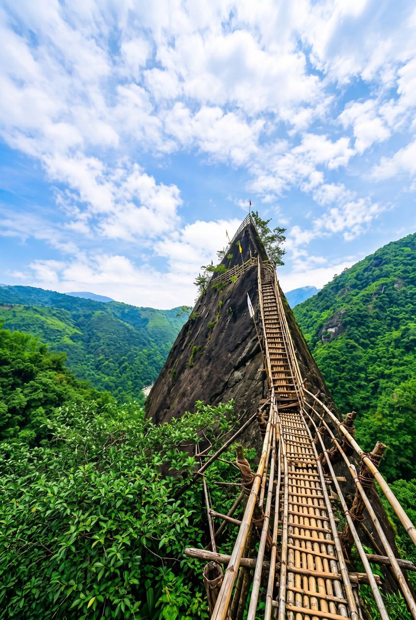 Bamboo Trek trek route through Mawryngkhang, Meghalaya — Moderate difficulty, 2–3 hours